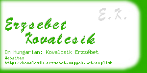 erzsebet kovalcsik business card